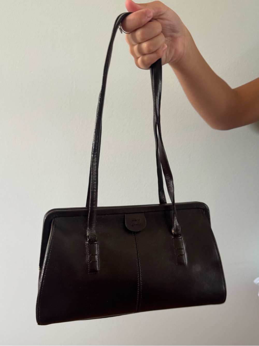 Alfani Classic Brown Leather Shoulder Bag